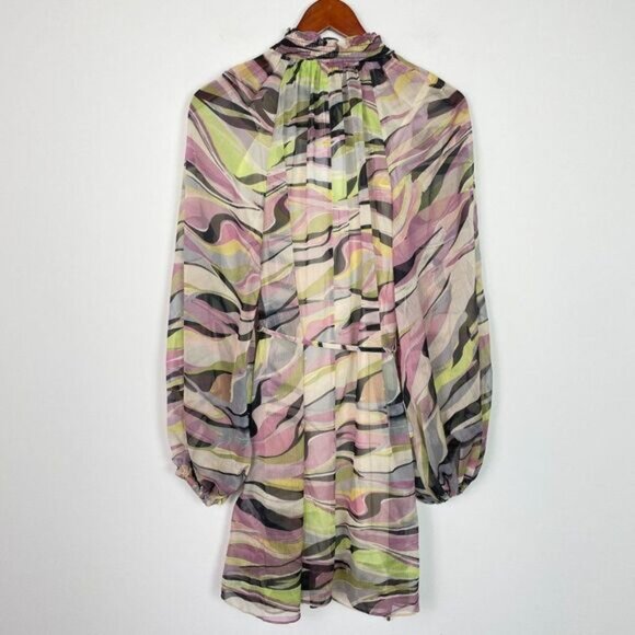 Ted Baker Zeenaa Blouson Sleeve Zebra Print Mini Dress Dusty Pink Ted 2/ US 6 - Picture 4 of 11